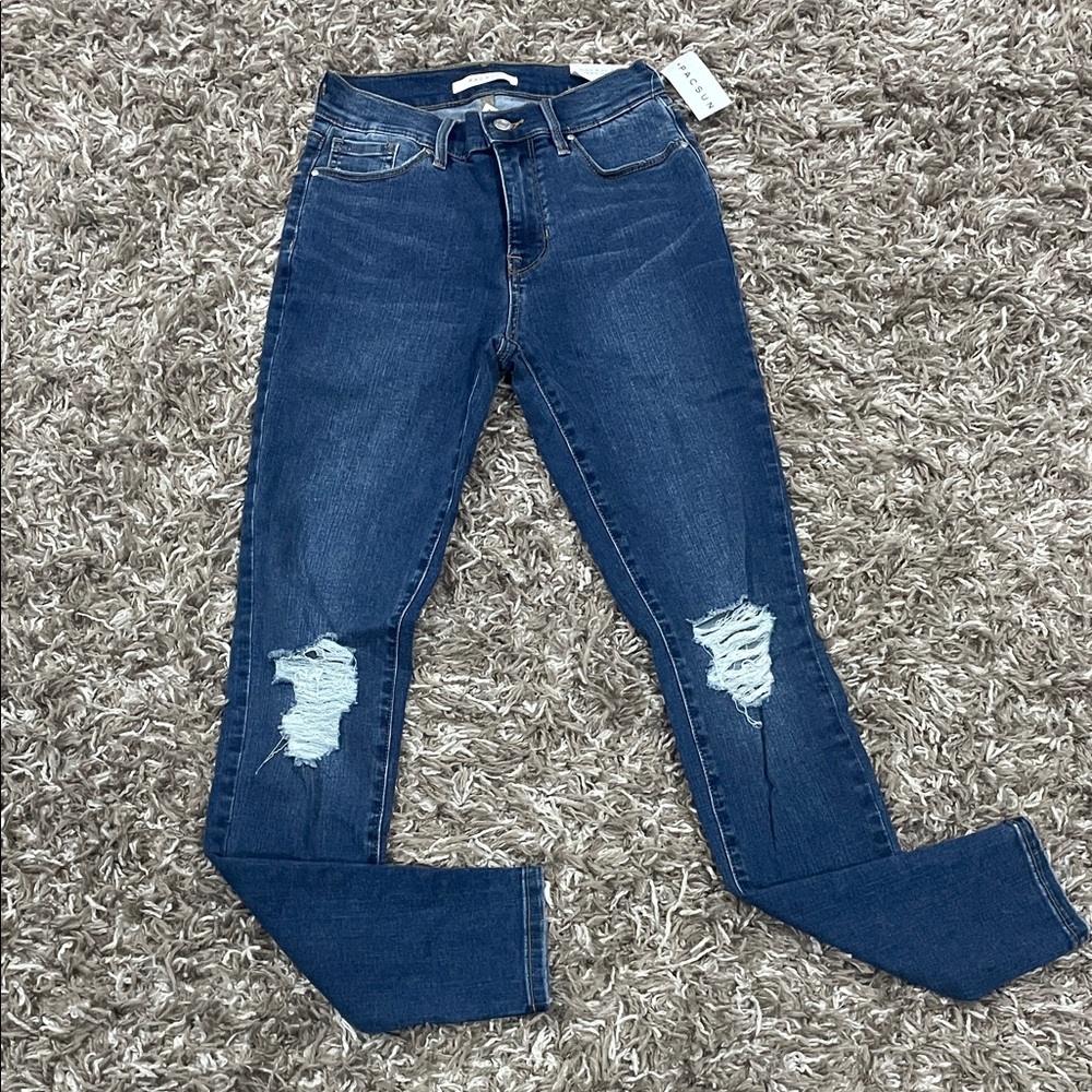 Pacsun Blue Distressed Women's Jeans size 24 high rise jegging NWT
